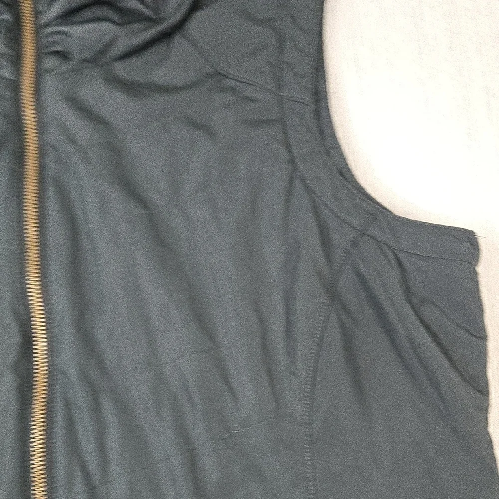Columbia Womens Black Quilted Fleece Lined Funnel Neck Zip Up Vest Large 1671661